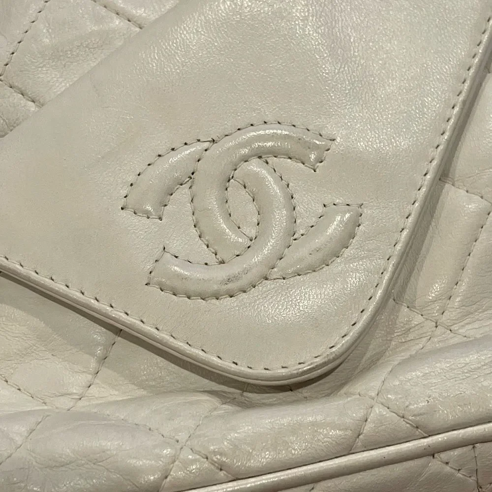 Chanel White Ivory Camera Bag Crossbody